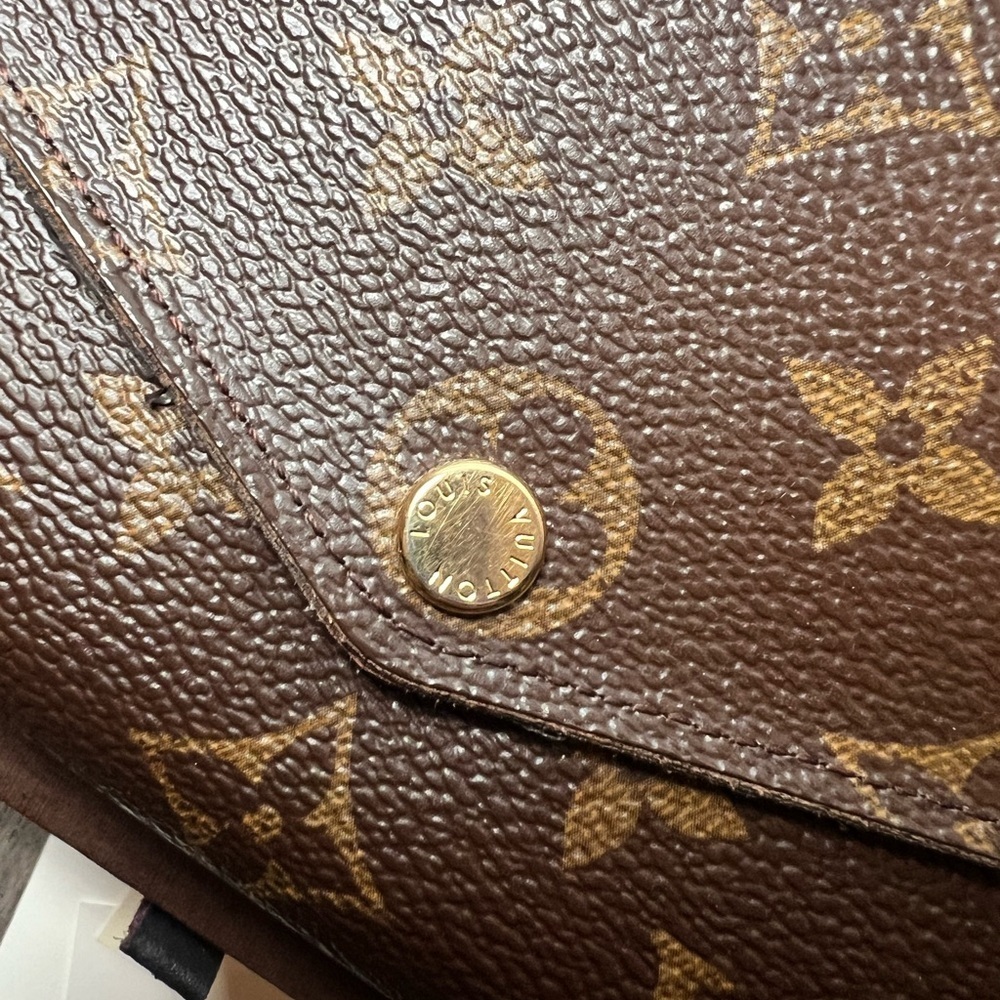 Authentic Louis Vuitton Brown and Gold Monogram Wallet on Chain - Picture 2 of 11